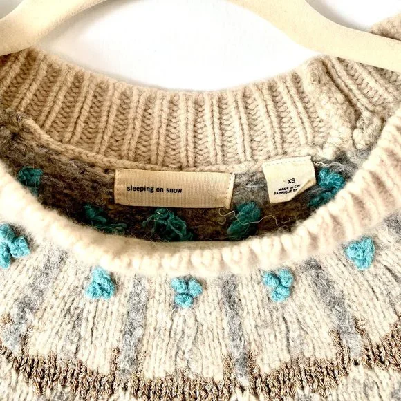Anthropologie Sleeping On Snow Fair Isle Tunic Multicolored Sweater in XS - Picture 7 of 8